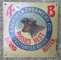 Metal Aberdeen Creamery Sign. Measures: 6.75" x