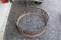 3' Steel Fire Ring w/cut in Moose & Tree Design