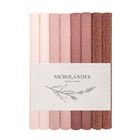 NICROLANDEE 8 Rolls Rose Gold Premium Crepe Paper