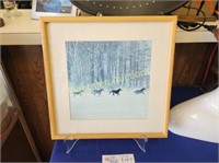 SNOWSCAPE PRINT OF FOUR HORSES RUNNING