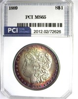 1889 Morgan PCI MS65 Terrific Toning