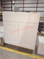 30"W×25"D×34.5"H White Base Cabinet