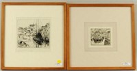 A. Hutty, Two Etchings, New England Coastal Scenes