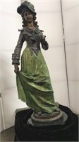 Victorian Woman Holding Skirt Statue by Rancoulet