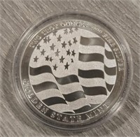 2-Ounce Silver Round: US Flag/ Eagle