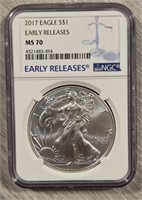 2017 American Silver Eagle Dollar: NGC MS70