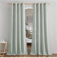 NICETOWN Thick Linen Sage Green Curtains 90"