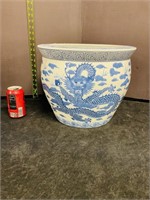 Bombay Chinoiserie Cobalt Blue Dragon Planter