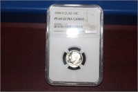 An NGC Graded 1996 - S Clad 10c Coin