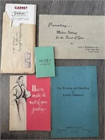 LOT OF 5 VTG JEWELRY EPHEMERA BOOKLETS