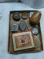 Small metal jewelry boxes and miscellaneous