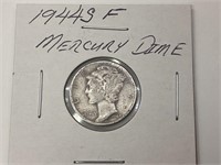 1944S US Silver Mercury Dime