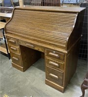 Reproduction Oak Roll Top Desk