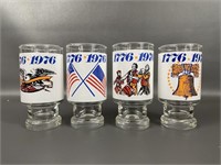 Four Vintage Burger King Bicentennial Glasses