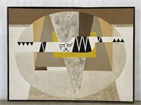 (RK) Harbart Abstract Art on Canvas 49 1/4” x 37