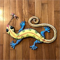 Metal Gecko Salamander Lizard Outdoor Art