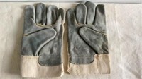 E2) Work gloves, leather and canvas men’s XL, 10”