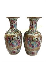 Pair Famille Porcelain Vases