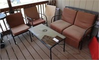 4pc Patio set to include: settee, (2) arm chairs