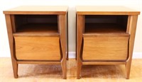Pair MCM 1 drawer nightstands