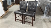 (2) Leather Counter Chairs