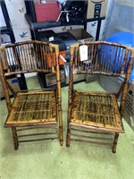 Bamboo Rattan Folding Chairs