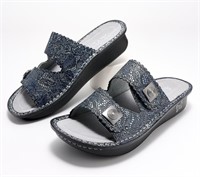WF5600  Alegria Leather Adjustable Slide Sandals -