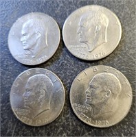 4 Bicentennial Eisenhower Dollars