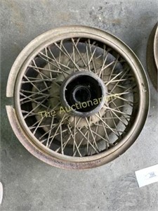 Pair of Spoked metal wheels