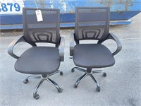 2PC ADJUSTABLE-HEIGHT ROLLING OFFICE CHAIRS