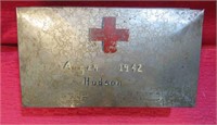 1942 WWII First Aid Box w Canada Military Insignia