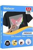 (New) 100 Sheets DTF Transfer Film Paper A4