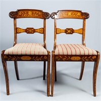 PAIR OF DUTCH MARQUETRY CHAIRS