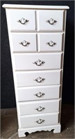 7 DRAWER WHITE LINGERE CHEST 53" TALL 19" WIDE