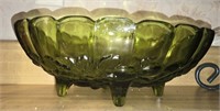 Green Decorative Glass Fruit Pattern Bowl