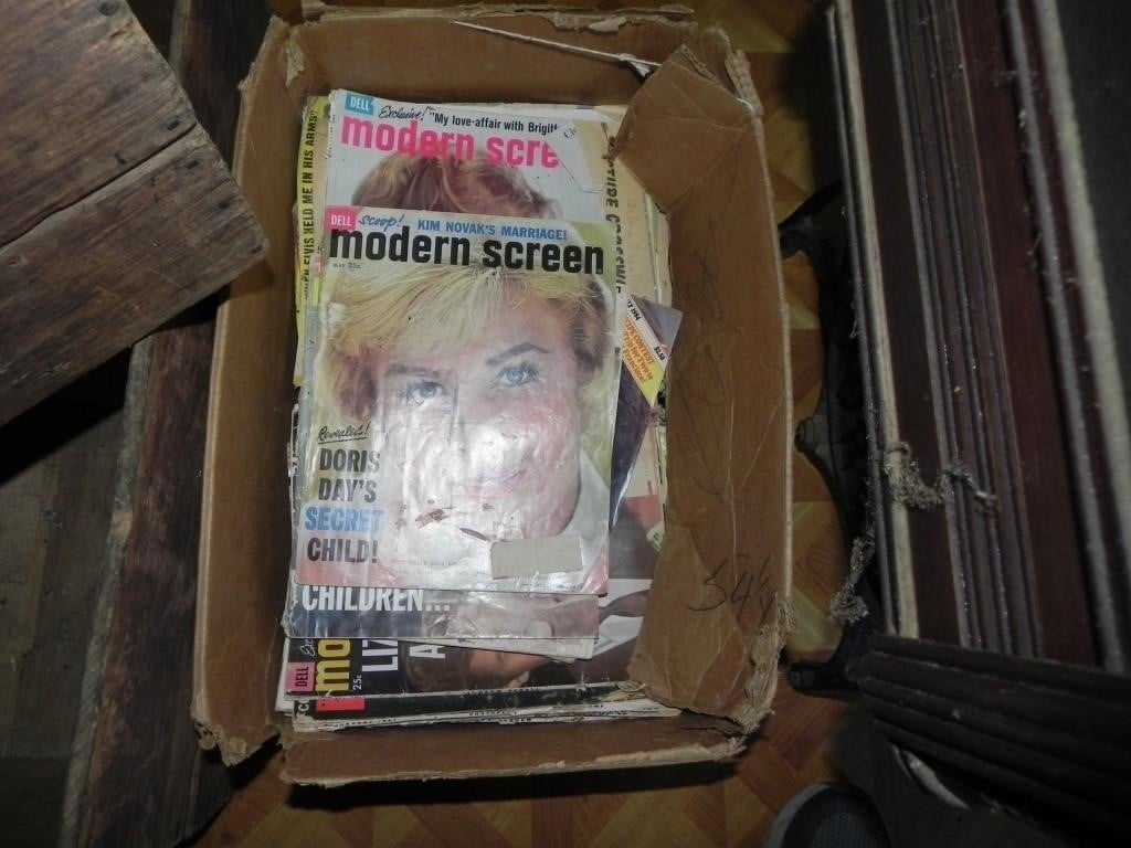 Box of Modern Screen Magazines & Others