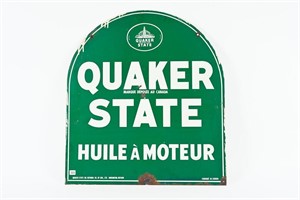 FRENCH QUAKER STATE MOTOR OIL DST TOMBSTONE SIGN