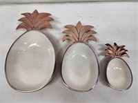 Ceramic Lined Copper Pineapple Dishes
