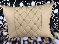 Decorative Tufted Pillow in soft yellow