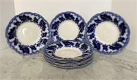 Johnson Brothers Normandy Flow Blue Soup Bowls