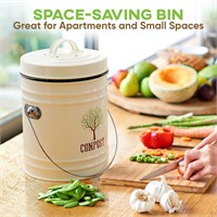 1.0 Gallon Compost Bin  Farmhouse - Beige