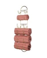 mDesign Wall Mount Towel Rack  6 Compartments