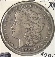 1890-CC Morgan Dollar Tailbar VF