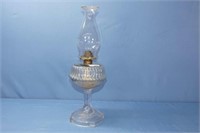 Antique Glass Oil Lamp With Chimney 18"H