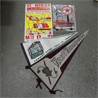 Sports Pennants & Carnival Poster, Metal Sign