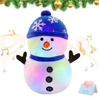 BSTAOFY LED Musical Snowman Christmas Stuffed Anim