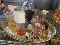 Men's & Women's Colognes on Mirrored Tray