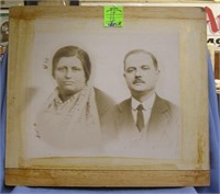 Oversized American immigrant couple photo