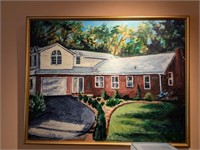 o/c painting of the house
