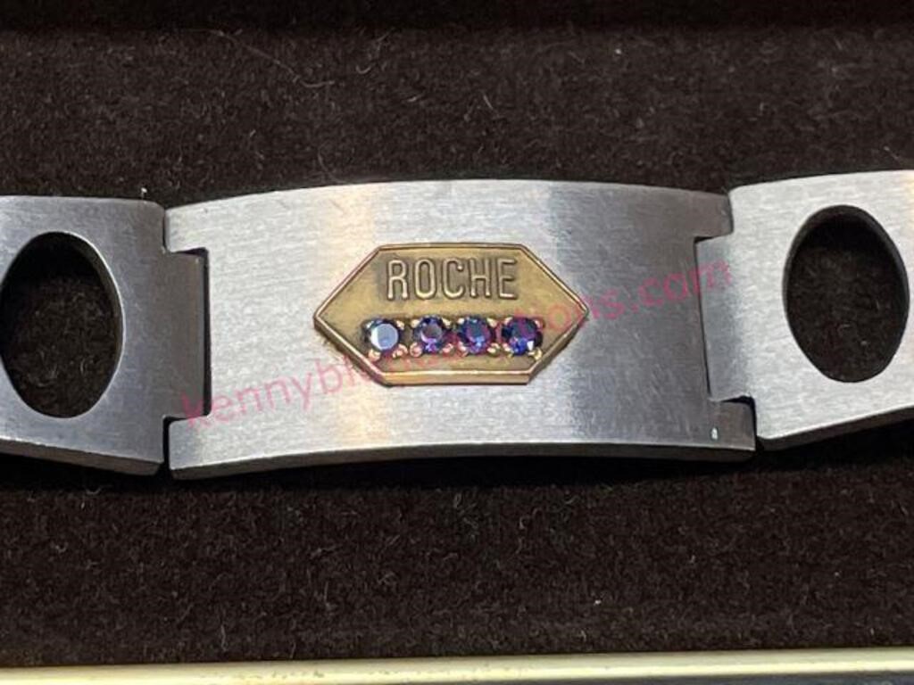 Men's Roche stainless steel sapphire bracelet